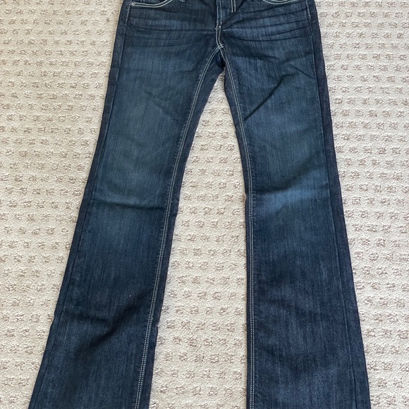 JAMES JEANS DRY AGED DENIM CURATED BY SEAN BOOTCUT DARK WASH SIZE 25 EUC - Picture 2 of 14